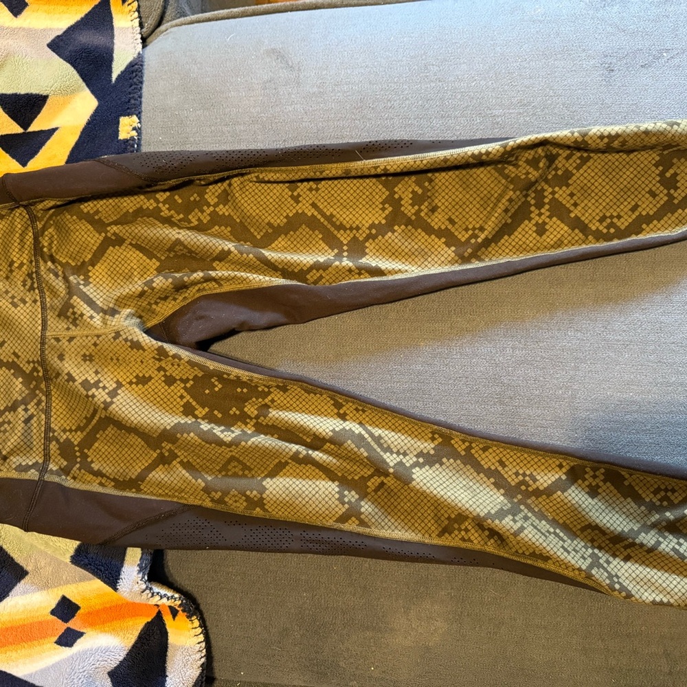 lululemon athletica Snake Print Leggings - Brown and Tan